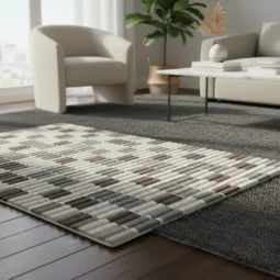 Camino Antideslizante Vinilico Espumado Esponjoso Ancho 65cm Beige Cuadrados - Imagen 6